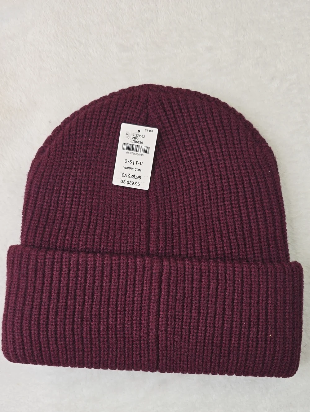 VS PINK Knit Beanie Wild Rose OS NWT